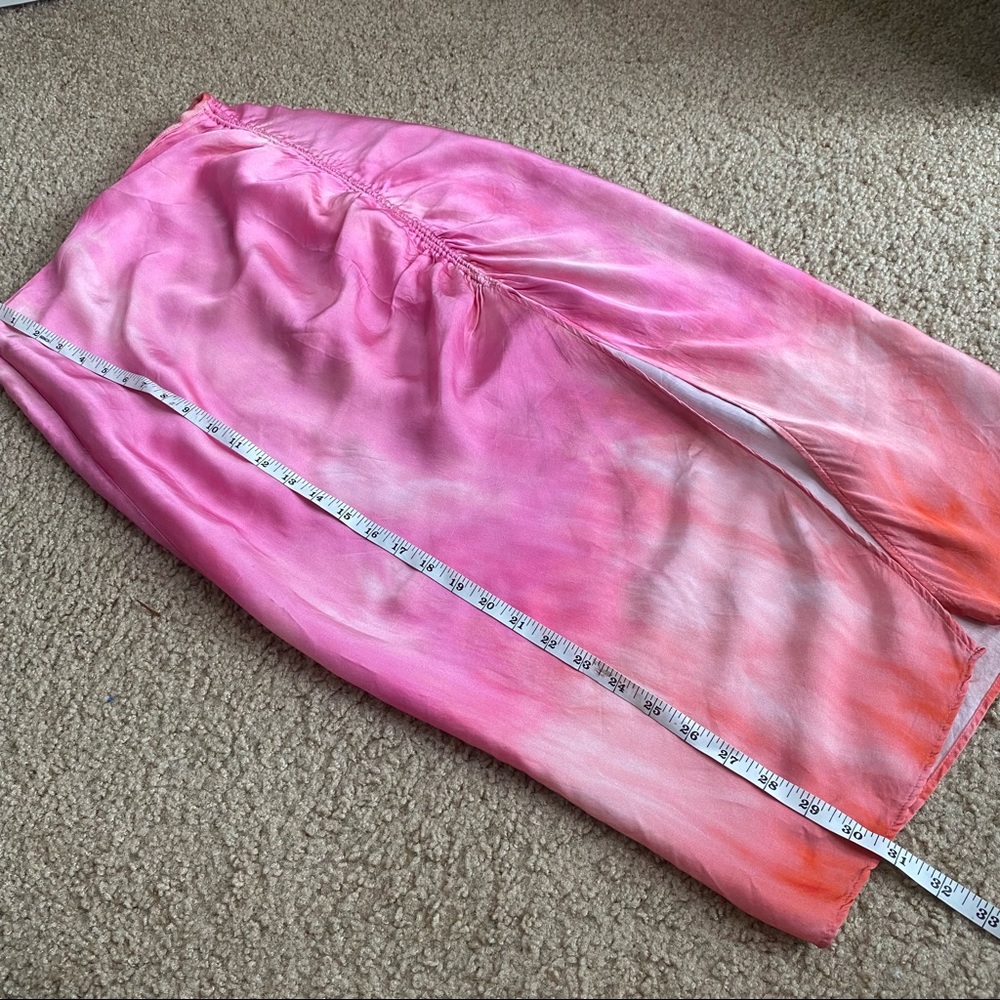 ZARA HOT PINK BARBIE SILKY RUCHE MIDI SKIRT SIZE XS - Picture 9 of 11
